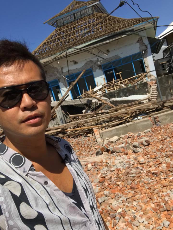 ロンボク島の地震被災地